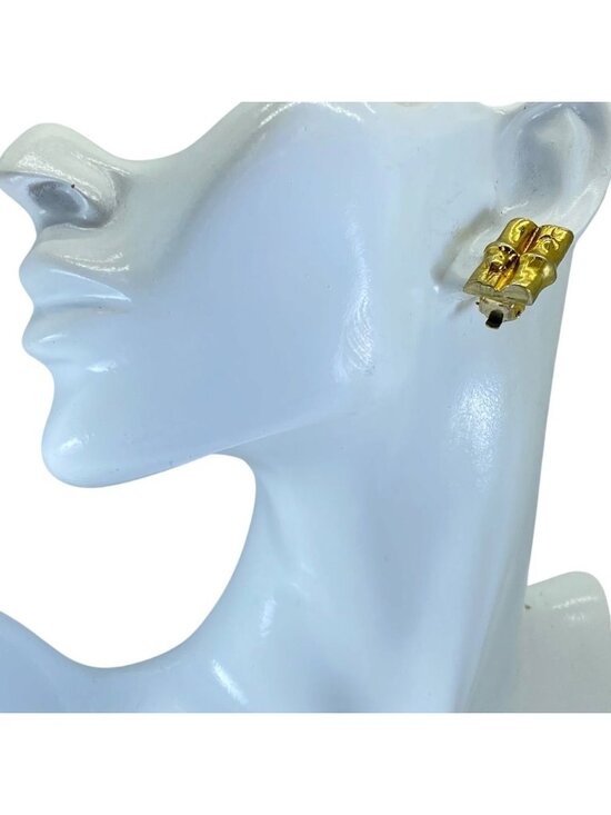 $_57.JPG?set_id=880000500F Hermes Vintage Earrings Bamboo Motif Metal Gold Gorgeous Presence